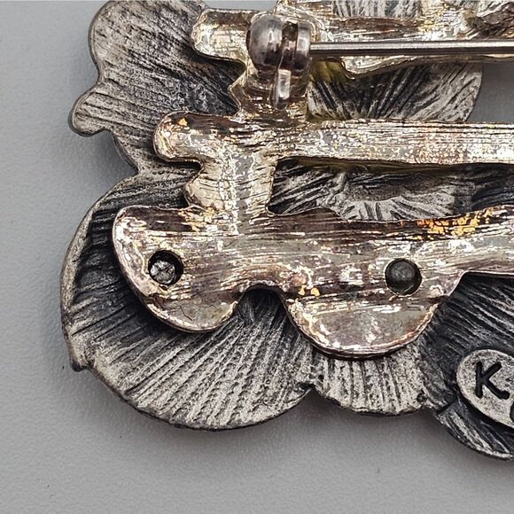 Kenneth Cole Brooch Snowmen Winter Frosted Snowflake Adorable Fraken Upcycle Pin - Picture 7 of 9